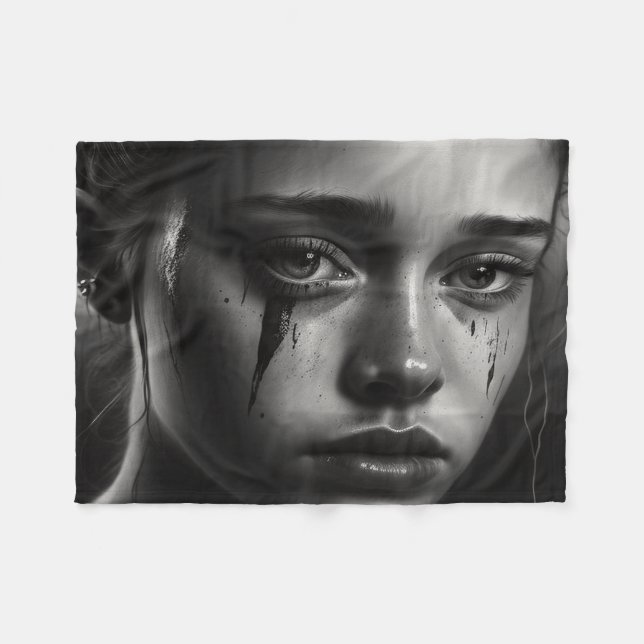 Cobertor De Velo Girl with tears (Frente (Horizontal))