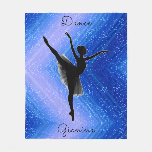 Cobertor De Velo Girls Blue Dazzle Ballerina Dance (Frente)