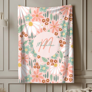 Cobertor De Velo Girls Cute Chic Pink Daisy Wildflower
