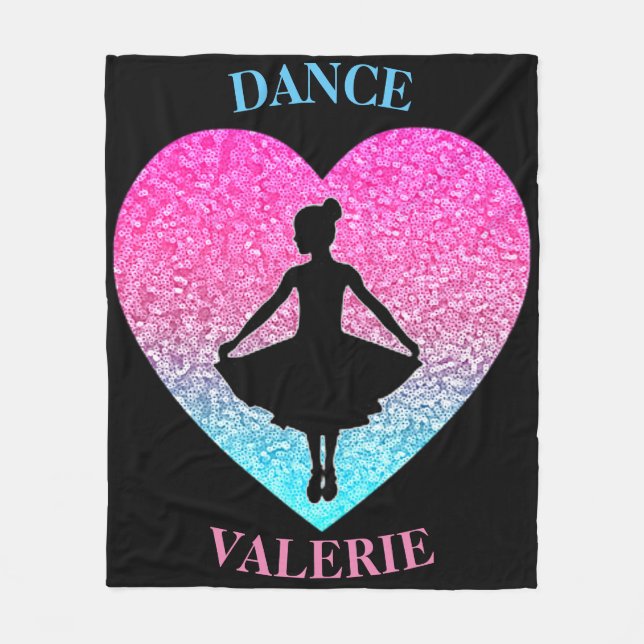 Cobertor De Velo Girls Dance Fleece Blanket com seu nome (Frente)