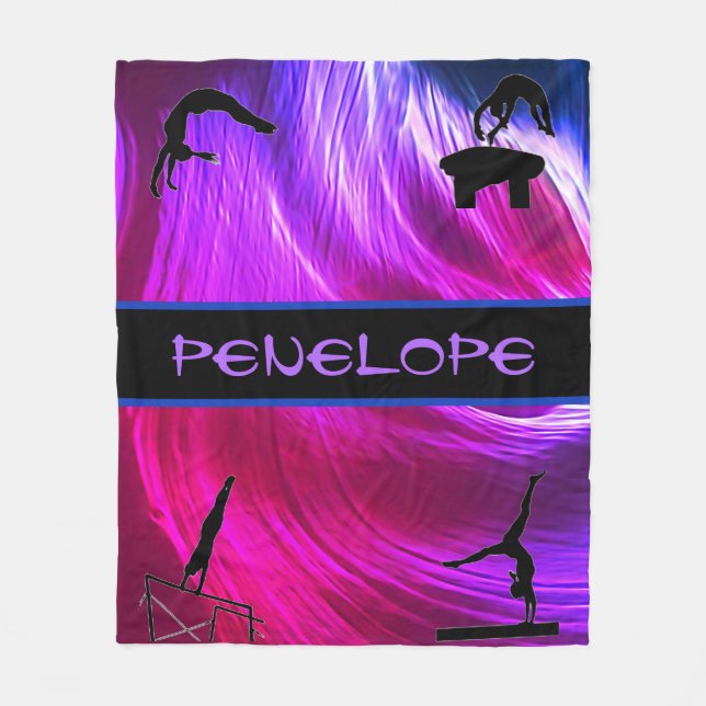 Cobertor De Velo Girls Gymnastics Events Abstrato (Frente)