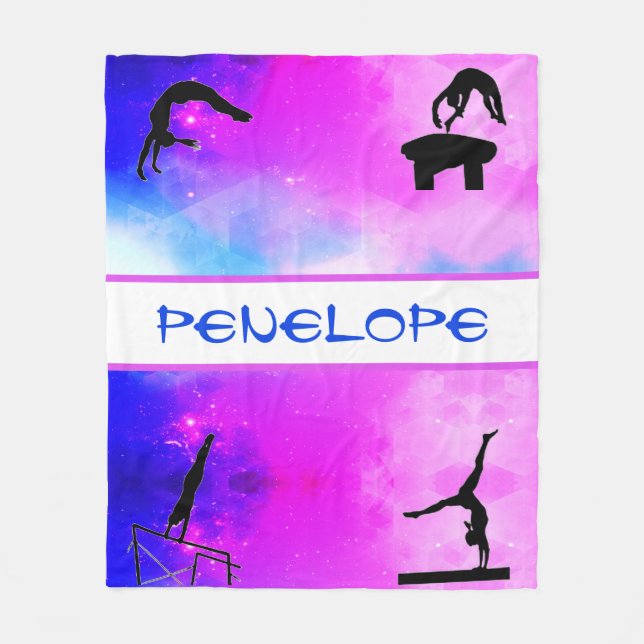 Cobertor De Velo Girls Gymnastics Events Abstrato Blanket (Frente)