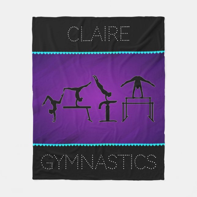 Cobertor De Velo Girls Gymnastics Events Dot Font Fleece Blanket (Frente)