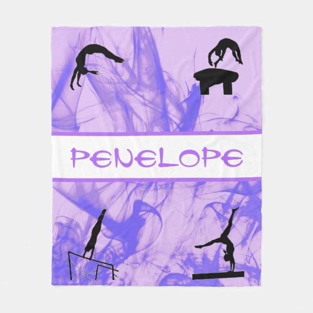 Cobertor De Velo Girls Gymnastics Events Smokey Purple Abstrato (Frente)