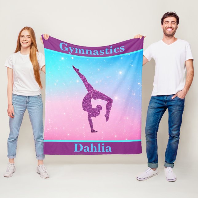 Cobertor De Velo Girls Gymnastics Leap Pastel Fleece Blanket (In Situ)