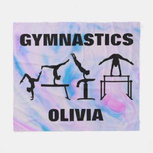 Cobertor De Velo Girls Gymnastics Pastel Swirls