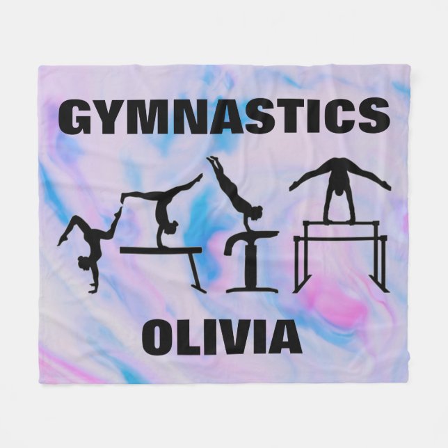 Cobertor De Velo Girls Gymnastics Pastel Swirls (Frente (Horizontal))