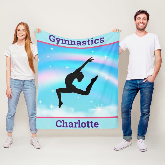 Cobertor De Velo Girls Gymnastics Saltam Nuvens Arco-Íris (In Situ)