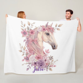 Cobertor De Velo Girls Horse Pastel Fleece Blanket