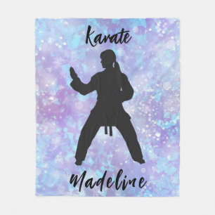 Cobertor De Velo Girls Karate Blue Purple Personalizado