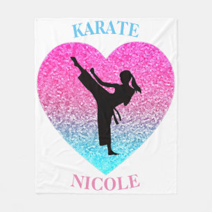 Cobertor De Velo Girls Karate Fleece Blanket