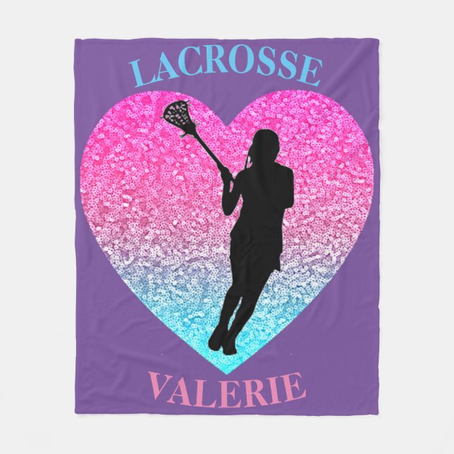 Cobertor De Velo Girls Lacrosse Fleece Blanket (Frente)