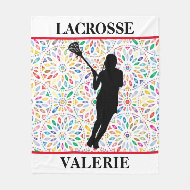 Cobertor De Velo Girls Lacrosse Fleece Blanket (Frente)