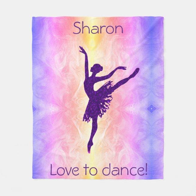 Cobertor De Velo Girls Love to Dance Ballerina Personalizado (Frente)