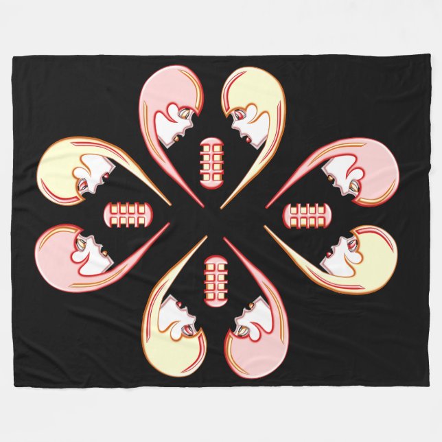 Cobertor De Velo Girly BFF Karaoke Love Heart (Frente (Horizontal))
