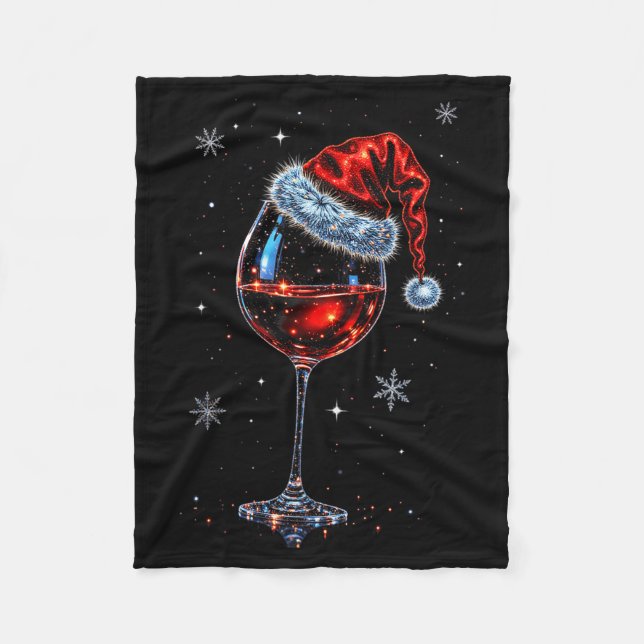 Cobertor De Velo Gl Of Red Wine Santa Hat Christmas 2025 Women Men  (Frente)