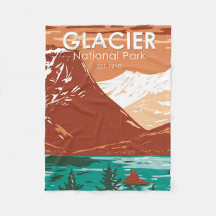 Cobertor De Velo Glacier National Park Montana Vintage