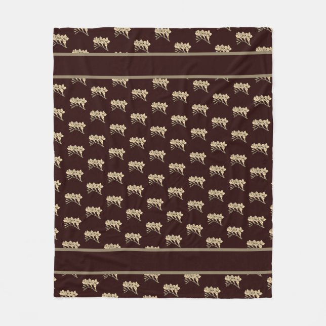 Cobertor De Velo Gladioli asiático elegante floral castanho floral (Frente)