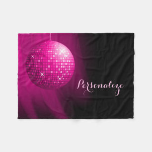Cobertor De Velo Glamourosa Bola de Discoteca Rosa Personalizada