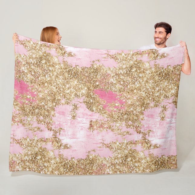 Cobertor De Velo Glitter Dourado Rosa Menino (In Situ)