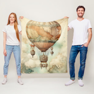 Cobertor De Velo Globo Balão do Mundo Caprichoso Antigo Verde Água