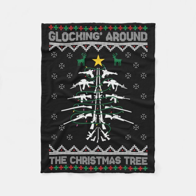 Cobertor De Velo Glocking Around The Christmas Tree Ugly Christmas  (Frente)