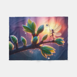 Cobertor De Velo Glowing sunrise background with winged creature