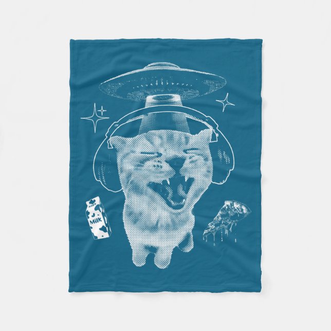 Cobertor De Velo Gnarp Cat Silly Alien Cat Meme Brainrot Funny Meme (Frente)