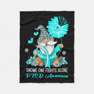 Cobertor De Velo Gnome One luta sozinho o guerreiro Teal Ribbon Pts