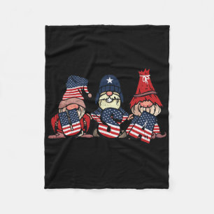 Cobertor De Velo Gnome Usa 4 De Julho Bandeira Americana Fofo Indep