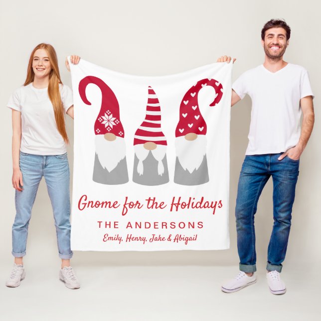 Cobertor De Velo Gnomo Natal para Feriados Personalizados (In Situ)