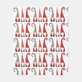 Cobertor De Velo Gnomos de Natal Modernos Anões Padrão Vermelho Cin