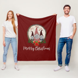Cobertor De Velo Gnomos de Natal Vermelhos Elfos da Moda