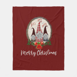 Cobertor De Velo Gnomos de Natal Vermelhos Elfos da Moda