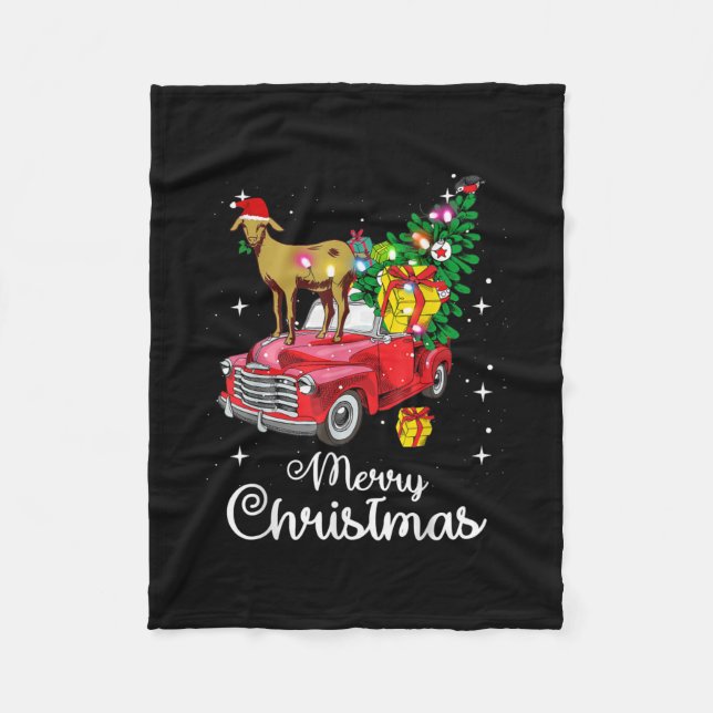 Cobertor De Velo Goat Rides Red Car Natal (Frente)