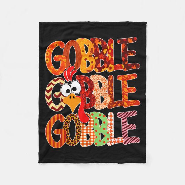 Cobertor De Velo Gobble Gobble Funny Turkey Thanksgiving Women Girl (Frente)