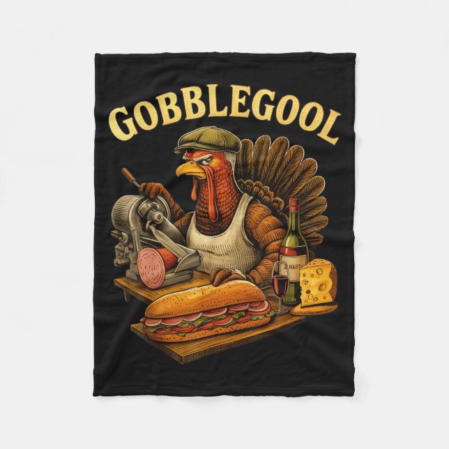 Cobertor De Velo Gobbol Turkey Thanksgiving  (Frente)