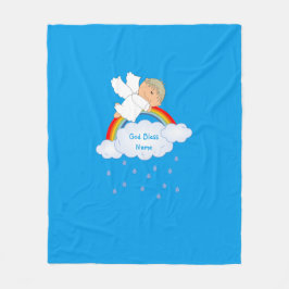 Cobertor De Velo Godson Gift Cute Angel Rainbow Personalizado