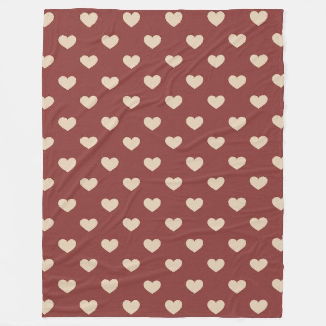 Cobertor De Velo Gold Red Cream Glitter Hearts  (Frente)