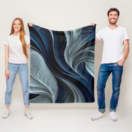 Cobertor De Velo Golden Air – Indigo Flowing Abstract Throw Pillow