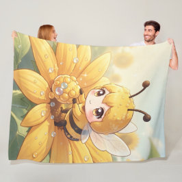 Cobertor De Velo Golden Bumblebee in Bloom Dance.1