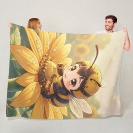 Cobertor De Velo Golden Bumblebee in Bloom Dance.3