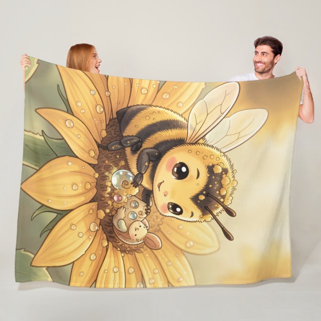 Cobertor De Velo Golden Bumblebee in Bloom Dance.4 (In Situ)