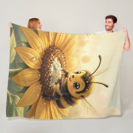 Cobertor De Velo Golden Bumblebee in Bloom Dance.9