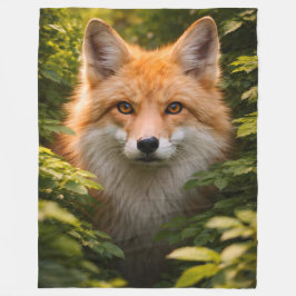 Cobertor De Velo Golden forest guardian majestic red fox fleece thr