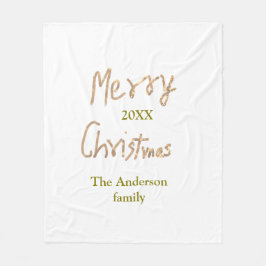 Cobertor De Velo Golden glitter merry christmas add family name yea