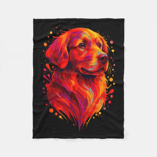 Cobertor De Velo Golden Retriever Art Rtrait For Dog Owners  (Frente)
