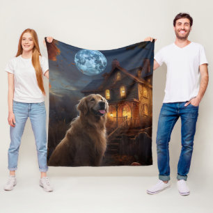Cobertor De Velo Golden Retriever Dia das Bruxas Assustador