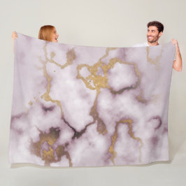 Cobertor De Velo Golden Vein Marble Blush Aura Fleece Blanket