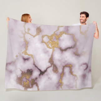 Cobertor De Velo Golden Vein Marble Blush Aura Fleece Blanket